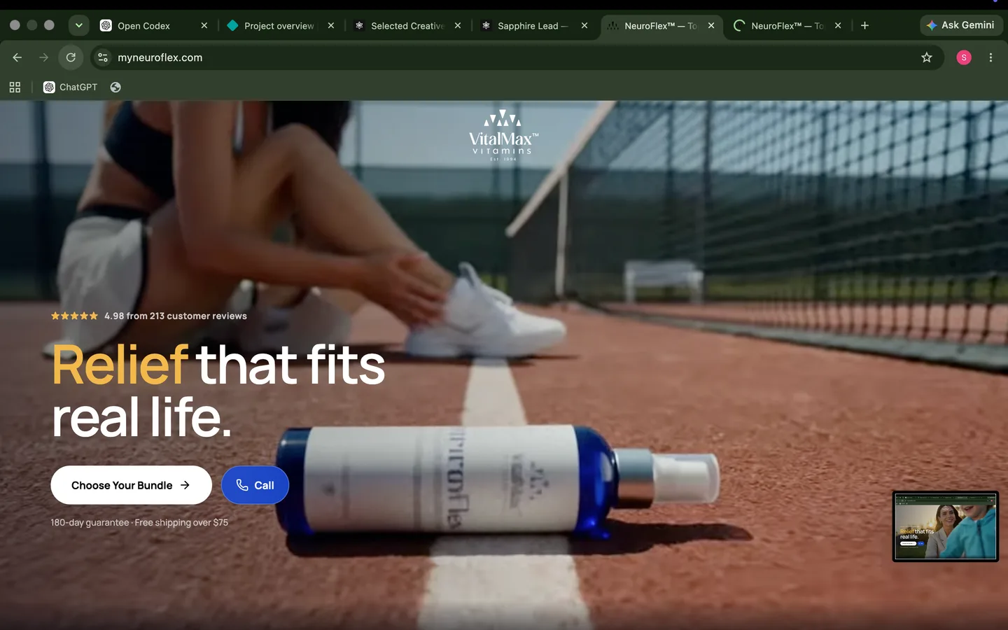 NeuroFlex website from Sapphire Lead’s selected work